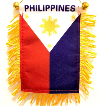 20 * 30 cm de poliéster personalizado bandera nacional de borla de filipinas