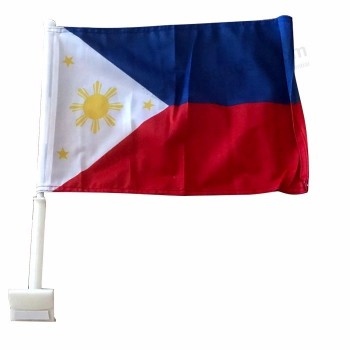 Fête nationale Philippines voiture de pays fenêtre drapeau bannière
