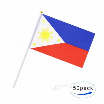 bandera de palo de mano de Filipinas tamaño personalizado barato