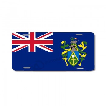 MarronInnovativeMedia Îles Pitcairn Drapeau mondial Plaque d’immatriculation en métal Couverture d’étiquette de voiture