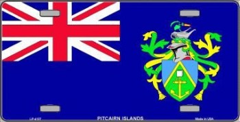 pitcairn islands flag metal novelty license plate LP-4127