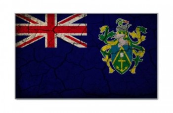 Pitcairn Islands Flag Crackled Design Rectangular Magnet - Great for Indoors or Outdoors on Vehicles