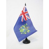 Pitcairn Islands Table Flag 5'' x 8'' - Pitcairn Desk Flag 21 x 14 cm - Black Plastic Stick and Base