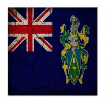 Pitcairn Islands Flag Crackled Design Tile Trivet