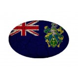Pitcairn Islands Flag Crackled Design Oval Magnet - Great for Indoors or Outdoors on Vehicles