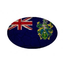 pitcairn islands flag crackled design oval magnet - great for indoors or outdoors on vehicles