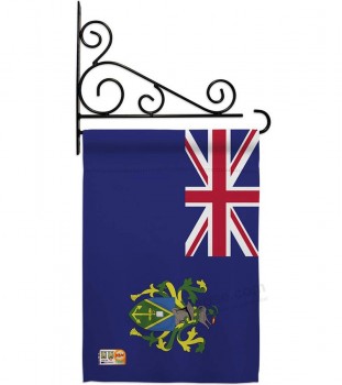 Îles Pitcairn drapeaux du monde nationalité impressions décoratif vertical 13 « x 18,5 » double face drapeau ensemble métal fansy mur support matériel