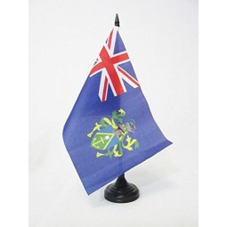 pitcairn islands table flag 5'' x 8'' - pitcairn desk flag 21 x 14 cm - black plastic stick and base