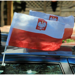 fabbrica vendita bandiera auto polonia bandiera con asta in plastica