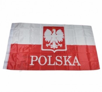 Bandera de águila polaca de poliéster de impresión al aire libre que cuelga 3x5 pies