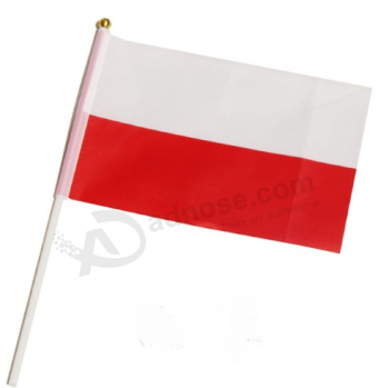 entrega rápida de poliéster personalizado mini mão polonês bandeira nacional