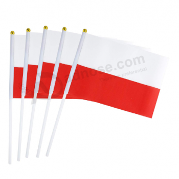 plastic stick mini geprinte polen hand vlag voor fans juichen