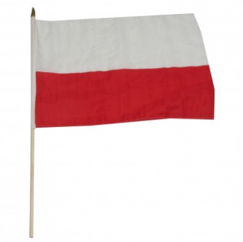 banderas de mano de Polonia de mini palo de poliéster de alta calidad