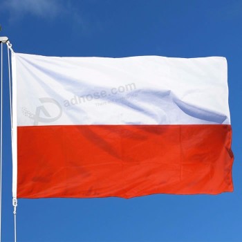 3x5ft material de poliéster polaco país nacional bandera de polonia