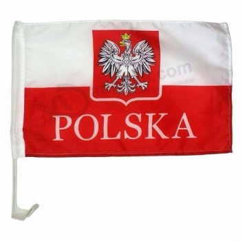 tricoté polyester Polska drapeau de voiture polonais drapeaux de fenêtre de voiture