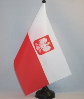 bandera de mesa nacional de polonia con estampado profesional y base