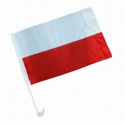 Polish poland car window flag with plastic pole