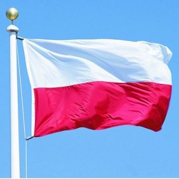 in het groot grote nationale Poolse vlag vlaggen van de Republiek Polen