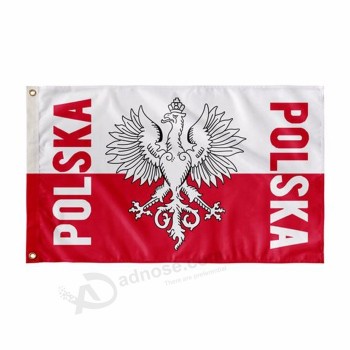 Tissu polyester Drapeau national du pays de la Pologne
