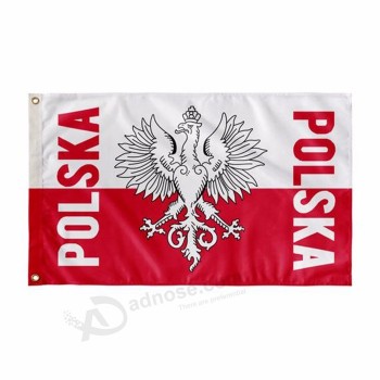 tecido de poliéster bandeira nacional do país da polônia