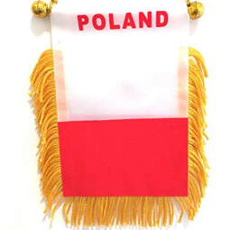 Small mini car window rearview mirror Poland flag