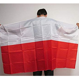 Polyester Polish Poland Body Cape Flag for Fan