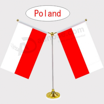 mini oficina decorativa bandera de mesa de polonia al por mayor