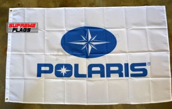 Polaris Flagge Banner 3 x 5 ft ATV Offroad Jet Ski Garage Wand weiß