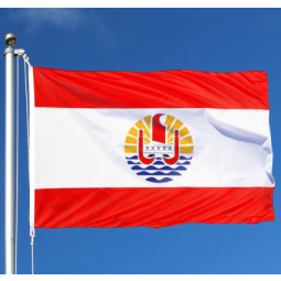 Hochwertige Frankreich Polynesien Flagge Polyester Stoff Banner
