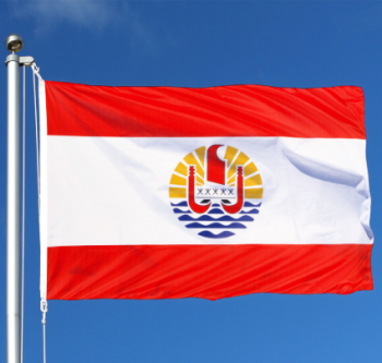 Hochwertige Frankreich Polynesien Flagge Polyester Stoff Banner