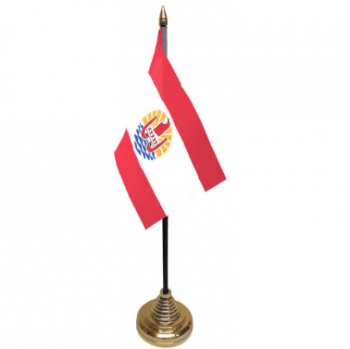 wholesale polyester Polynesia desk flag with metal stand