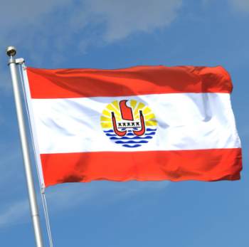 Drapeau de la France Polynésie Drapeau - Couleur vive Drapeau de la Polynésie Polyester