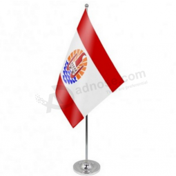 Decorative Polynesia Table Top Flag with Metal Base