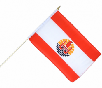 Drapeau à main polyester Polynésie agitant à la main
