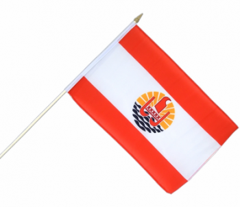 bandeira de mão poliéster polinésia mão bandeira de ondulação