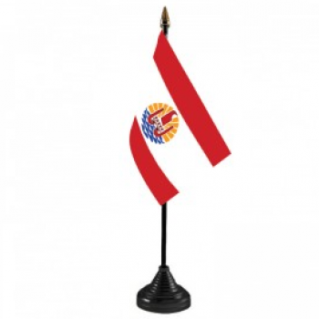 Base en plastique Polynésie bureau table top Drapeau en gros
