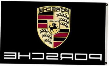 Werrox Annfly Porsche Flag Noir Haute Performance Stuttgart 3X5FT Bannière | Modèle FLG - 488 |