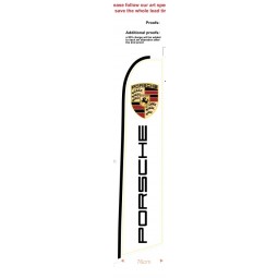 Porsche Double Sided Swooper Flag Kit With Pole And Vertical Bracket