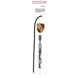 Porsche Double Sided Swooper Flag Kit mit Mast und vertikaler Halterung