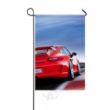 donggan garten flagge porsche rot auto schwarz rückansicht 12x18 zoll (ohne fahnenmast)