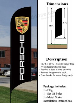 Wholesale custom 10Ft. Feather Flag - Porsche with high quality