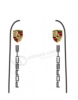 groothandel custom porsche dubbelzijdige swooper vlag met hoge kwaliteit