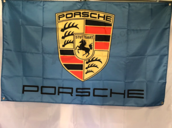 bandera de pared de porsche de alta calidad personalizada al por mayor (3'x5 ') con cualquier tamaño