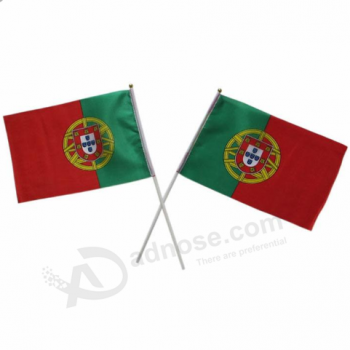 Silk screen print Portugal hand waving national flag