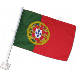 Knitted Polyester Portugal Country Car Flag with Plastic Pole