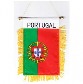 poliéster nacional coche colgando bandera de espejo de portugal