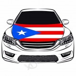 プエルトリコの旗車のフードカバー3.3x5ft 100％ポリエステル、エンジン旗、伸縮性がある生地は洗浄できます、車のボンネットの旗