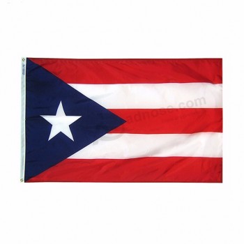 venta al por mayor 100% poliéster 3x5 pies stock bandera de puerto rico PR