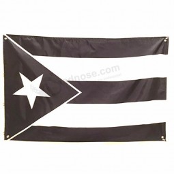 プロモーション高品質3x5ft両面プエルトリコ黒国旗