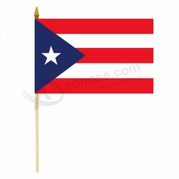 Mini bandera de país de mano personalizada, bandera de puerto rico